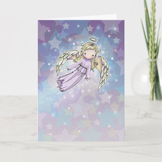 星にいるラベンダーの天使 クリスマスカード (正面)
