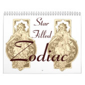 星によって満たされる(占星術の)十二宮図のカレンダー カレンダー (カバー)