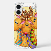 星にスカーフを巻いたかわいいクリスマスのトナカイ Case-Mate iPhoneケース (裏面)
