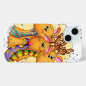 星にスカーフを巻いたかわいいクリスマスのトナカイ Case-Mate iPhoneケース (裏面 (横))