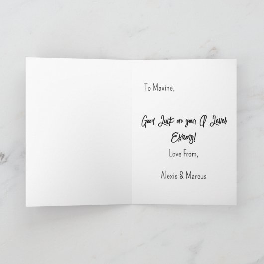 星にリーチGCSE ALevel SAT カード (内部)