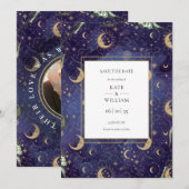 星に刻まれた天の写真 ウェディング セーブザデート (正面/裏面)