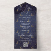 星に刻まれた運命のＱＲコードウェディング オールインワン招待状 (内側)