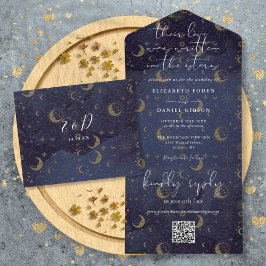 星に刻まれた運命のＱＲコードウェディング オールインワン招待状