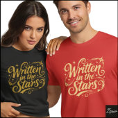 星に刻まれた グランジブラッシュスクリプト Tシャツ