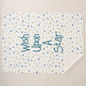 星に対する白い金ゴールドの青い願い シェルパブランケット (正面(横))