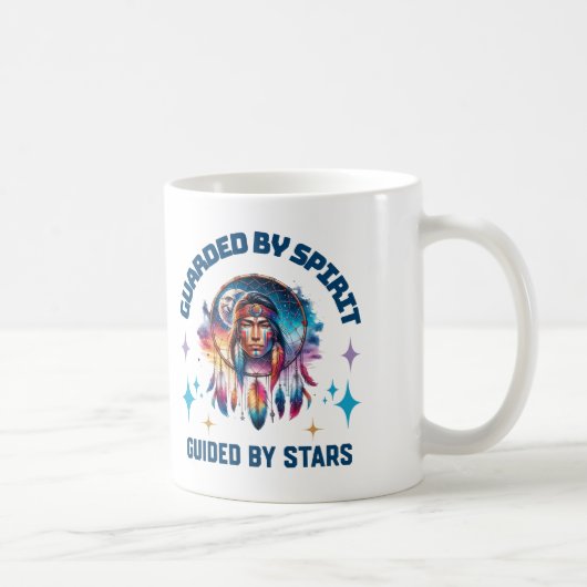 星に導かれる霊に守られる コーヒーマグカップ (右)