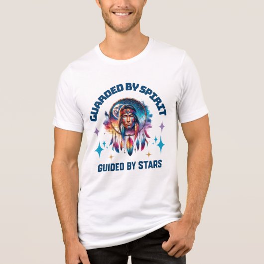 星に導かれる霊に守られる トライブレンドＴシャツ (正面)