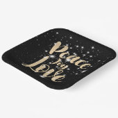 星に平和喜び愛 ペーパープレート (傾斜あり)