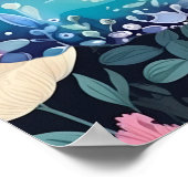 星に手を伸ばして ウッドランドバニー フラワーリ  ポスター (角)