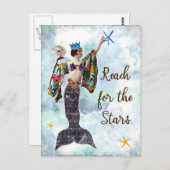 星に手を伸ばして メッセージカード イルカ ポストカード (正面/裏面)