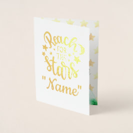 星に手を伸ばし、月と背中を愛 箔カード