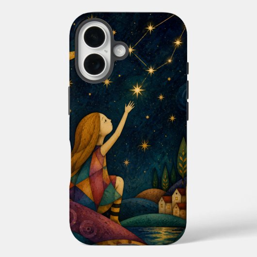星に手を伸ばす夢想的な少女 Case-Mate iPhoneケース (裏面)