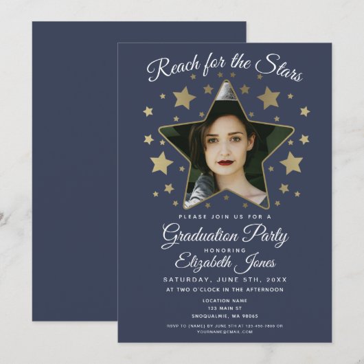 星に手を伸ばせ 卒業のお誘い 招待状 (正面/裏面)