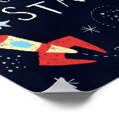 星に手を伸ばそう かわいい銀河惑星のベビー・ルーム ポスター (角)