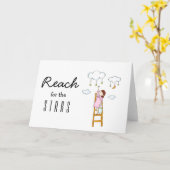 星に手を伸ばやる気を起こさせるす カード (黄色い花)