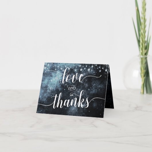星に撃たれた水彩ウェディング感謝写真 サンキューカード (正面)