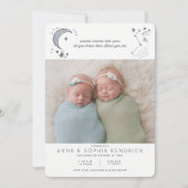 星に書かれた双子の誕生発表 招待状 (正面)