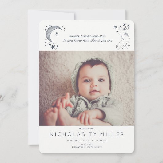 星に書かれた星座のお知らせ 招待状 (正面)