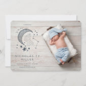 星に書かれた誕生日の星座のお知らせ 招待状 (正面)