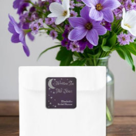 星に書かれた ブライダルシャワー スクエアシール