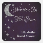 星に書かれた ブライダルシャワー スクエアシール (正面)