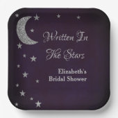 星に書かれた ブライダルシャワー ペーパープレート (正面)