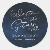 星に書かれた ブライダルシャワー ラウンドシール (正面)