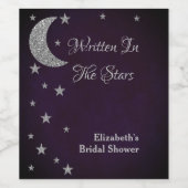 星に書かれた ブライダルシャワー ワインラベル (シングルラベル)