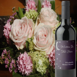 星に書かれた ブライダルシャワー ワインラベル