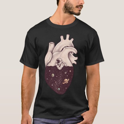 星に満ちたハート Tシャツ (正面)