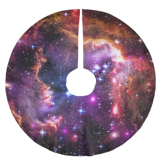 星に満ちた小さいMagellanic雲のウィングチップ ブラッシュドポリエステルツリースカート (正面)