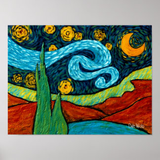 星に照らされた夜空 ポスター