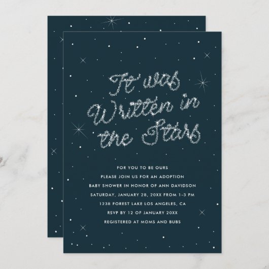 星に願いが込められた里親お披露目パーティー 招待状 (正面/裏面)