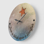 星に願いをコーストビーチ ラージ壁時計 (傾斜)
