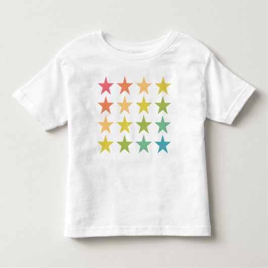 星に願い – カラフル Rainbow Star T-Shirt トドラーTシャツ (正面)
