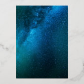 星に願う童話の青と金ゴールド結婚 箔招待状 (裏面)