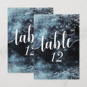 星に魅せられた水彩空のウェディングテーブルナンバー 招待状 (正面/裏面)