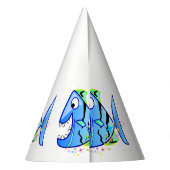 星のあるブルートロピカルピラニア パーティーハット (裏面)