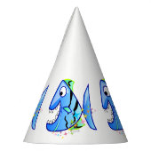星のあるブルートロピカルピラニア パーティーハット (左)