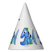 星のあるブルートロピカルピラニア パーティーハット (右)