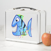 星のあるブルートロピカルピラニア メタルランチボックス (インサイチュ)