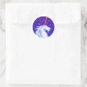 星のあるユニコーンの頭 ラウンドシール (バッグ)