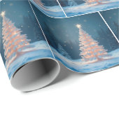 星のある冬のクリスマスツリー ラッピングペーパー (ロールコーナー)