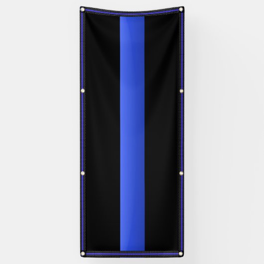 星のある大きな薄い青い縁ど線 横断幕 (縦)