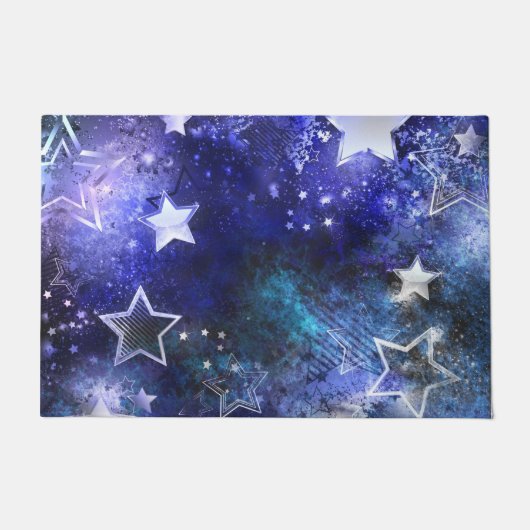 星のある宇宙の背景 ドアマット (正面)