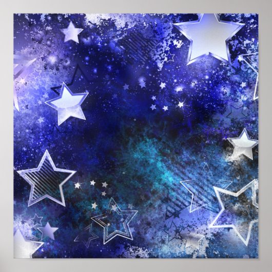 星のある宇宙の背景 ポスター (正面)