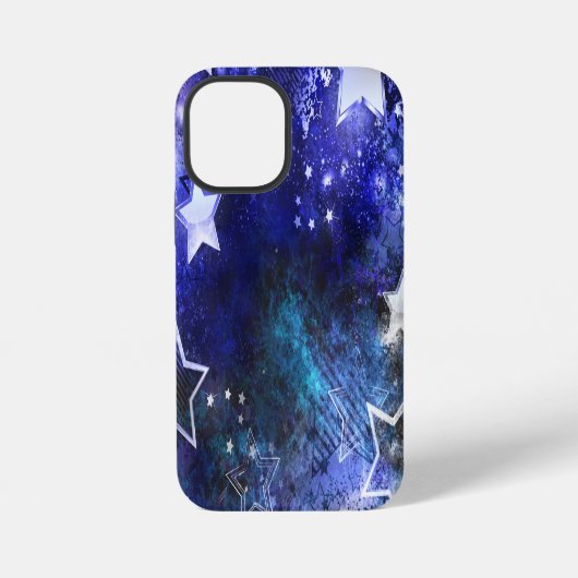 星のある宇宙の背景 iPhoneケース (裏面)