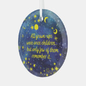 星のある小さなプリンス引用文 ガラスオーナメント (正面左)