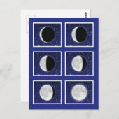 星のある月の位相の図 ポストカード (正面/裏面)